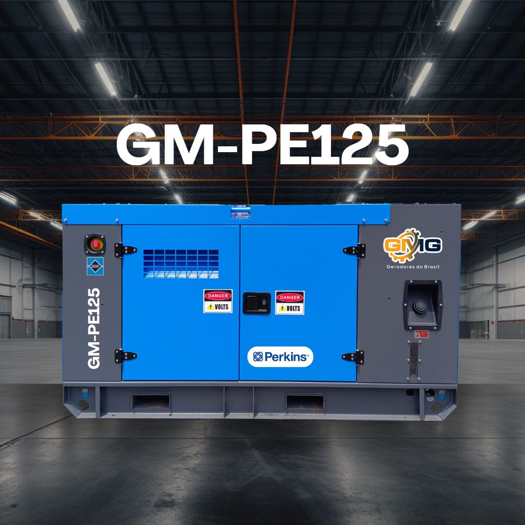 Grupo Gerador 125KVA, Motor PERKIN'S, Modelo GM-PE125