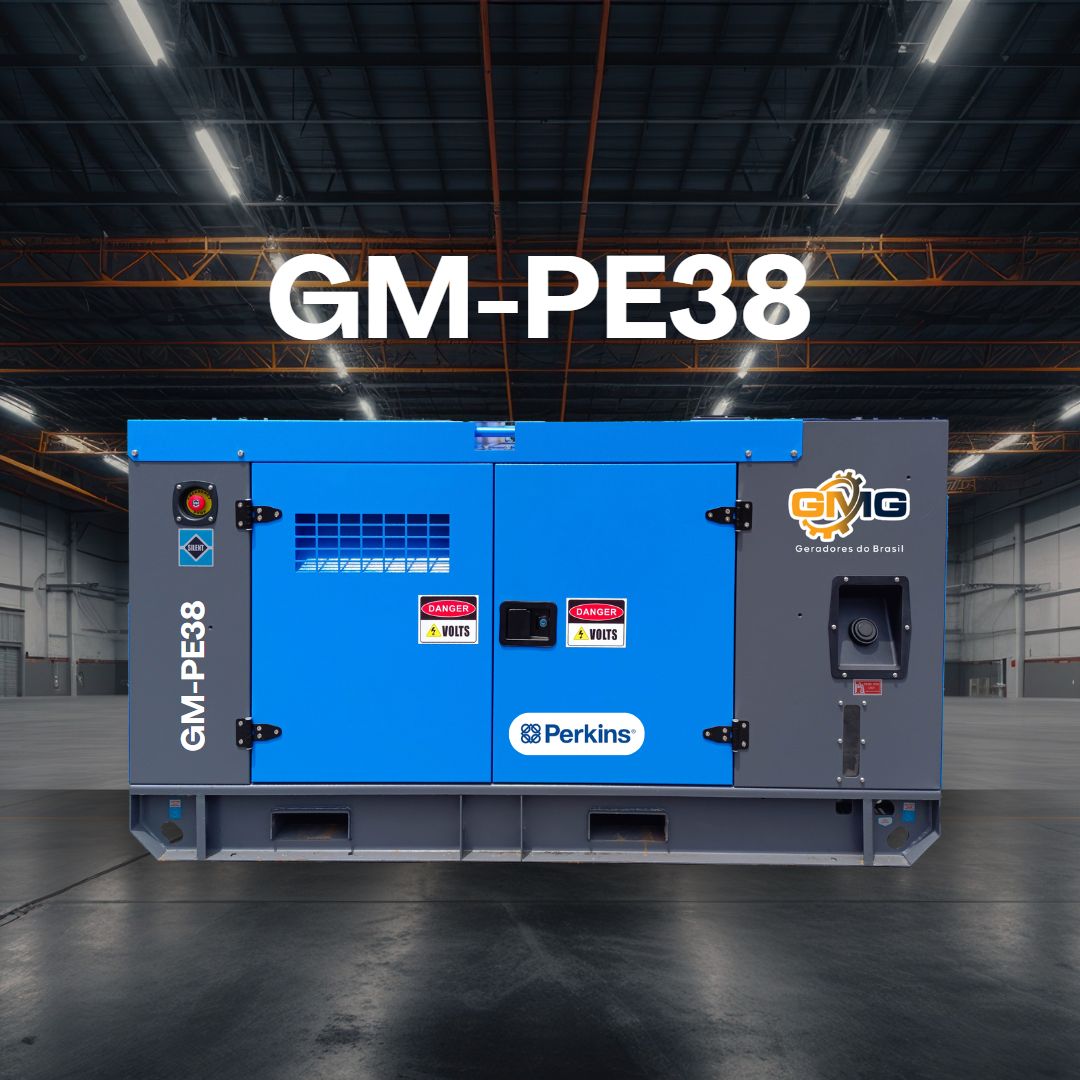 Grupo Gerador 38KVA, Motor PERKIN'S, Modelo GM-PE38